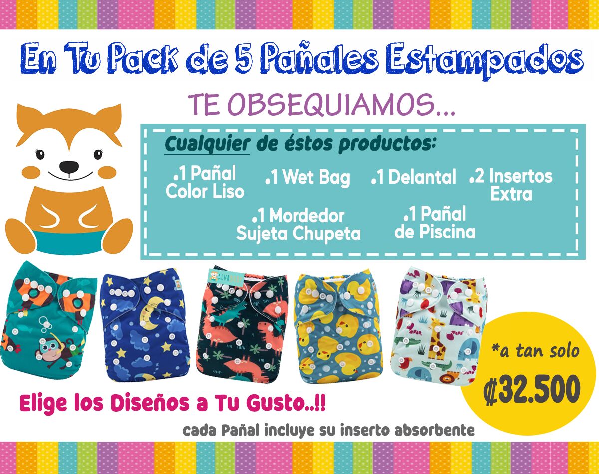 Pack estampado Aniversario - Pack de 5 Pañales Estampados con Regalia - Exclusivo de Pre-Venta - Imagen 1