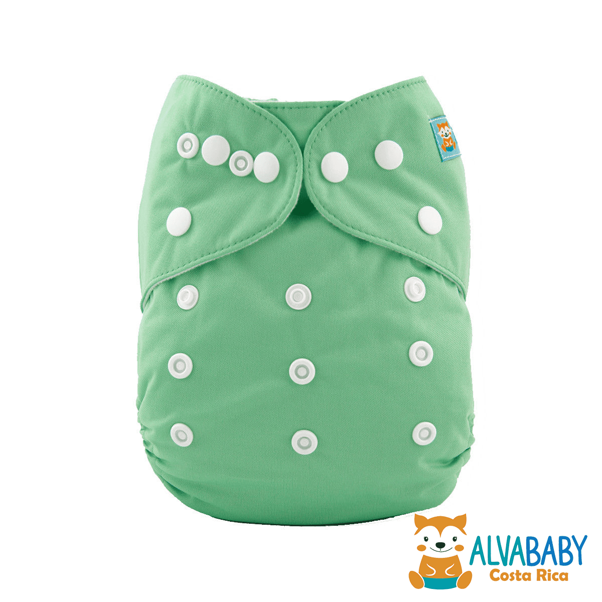verde osc pastel Pañal de Tela Unitalla Alva Baby Liso - Verde Tierno - Llegada 30 Julio aprox - Imagen 1