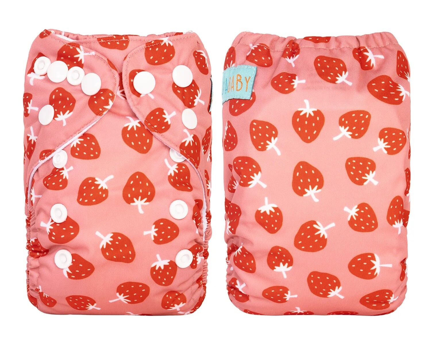 Pañal de Tela Recién Nacido Alva Baby - Todo en 1 - Fresas Rojo - Imagen 1