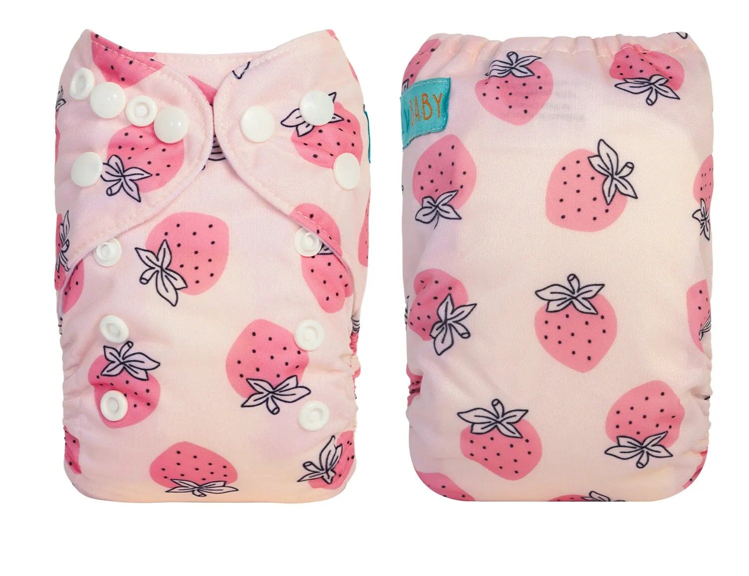 Pañal de Tela Recién Nacido Alva Baby - Todo en 1 - Fresas - Imagen 1