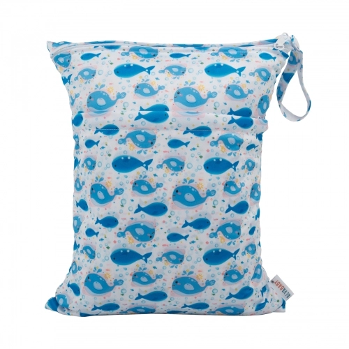 WetBag - Bolsa para almacenar Pañales Sucios - Capacidad 7 a 9 Pañales - Peces - Imagen 1