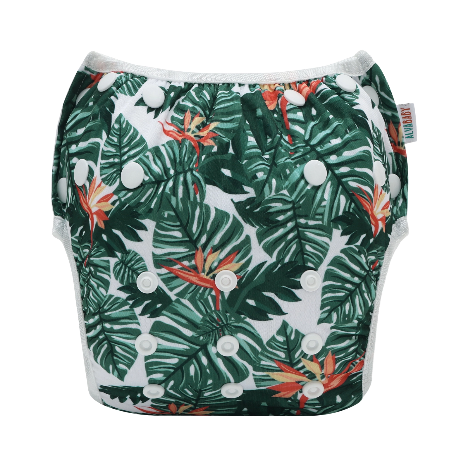 Pañal de Piscina y Playa Reutilizable -  Talla 0 a 18meses  - Hojas - Imagen 1