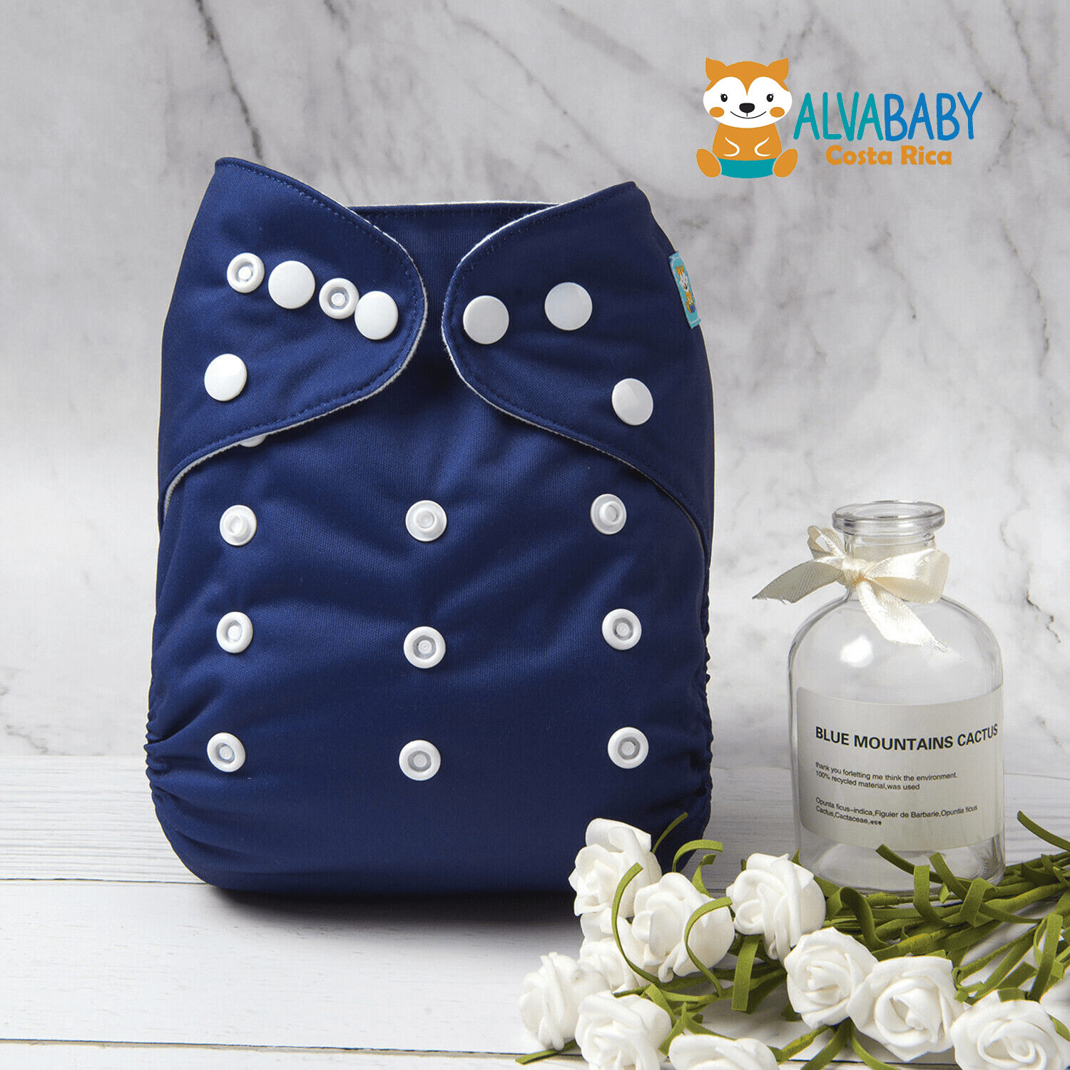 Pañal de Tela Unitalla Alva Baby Liso - Azul Marino - Imagen 1